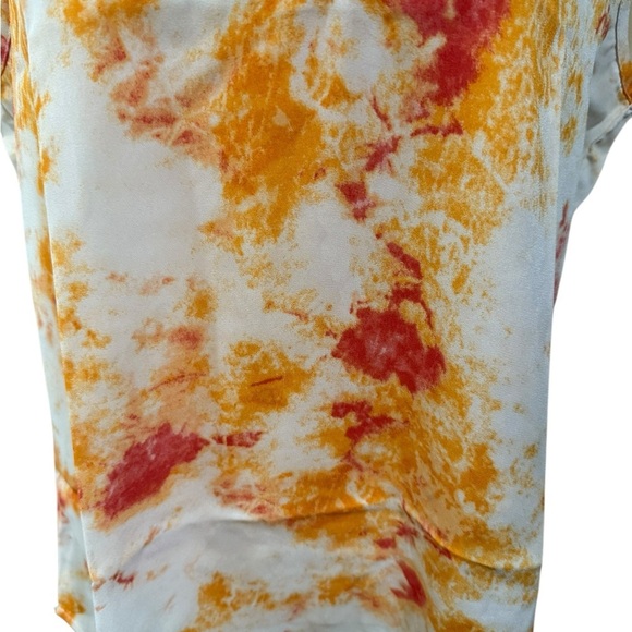 Women’s Cure Sleeveless top in orange pink & ivory Size medium Hi-Lo EUC - Picture 4 of 9